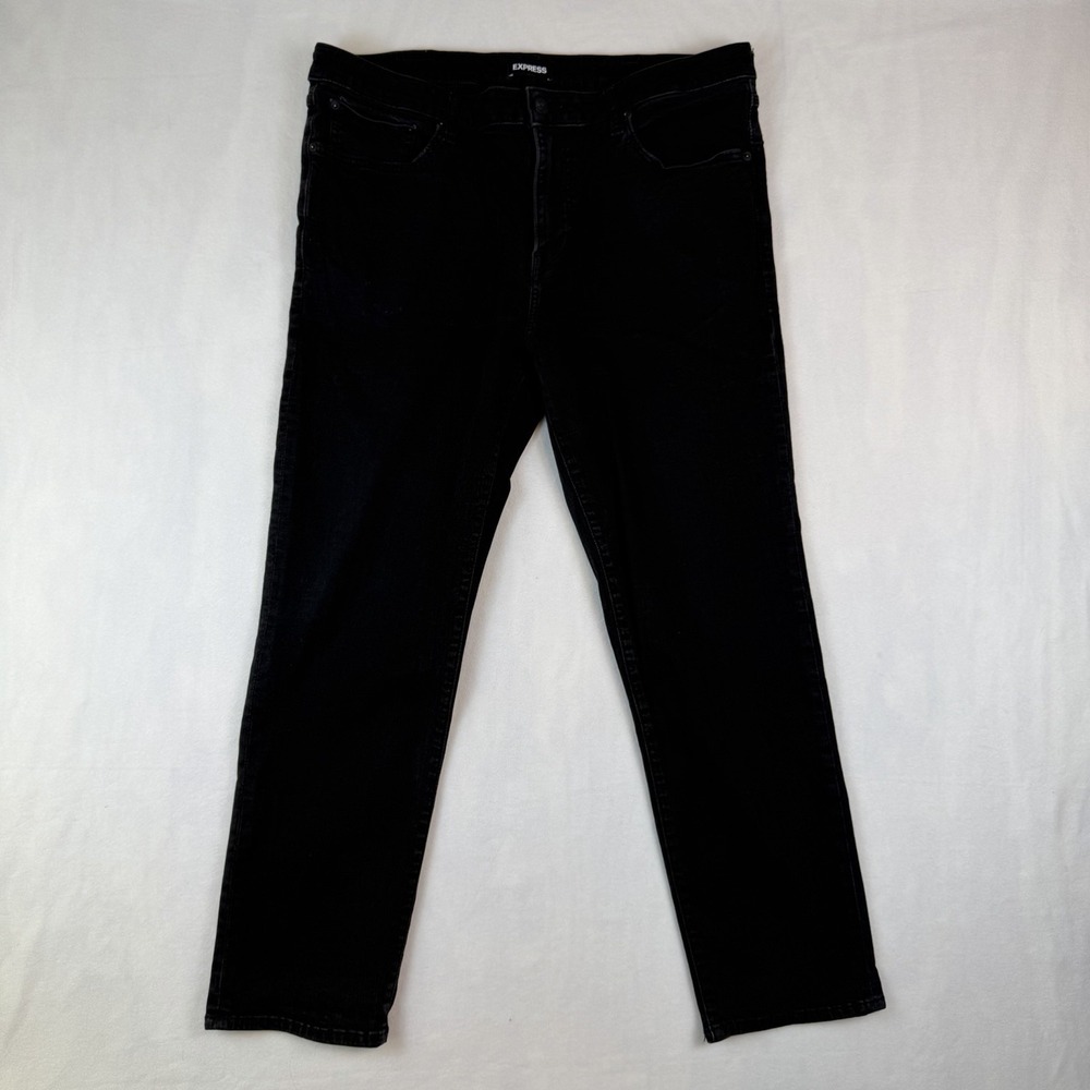 Express Jeans Mens 38x32 Straight Leg Black Denim Cotton